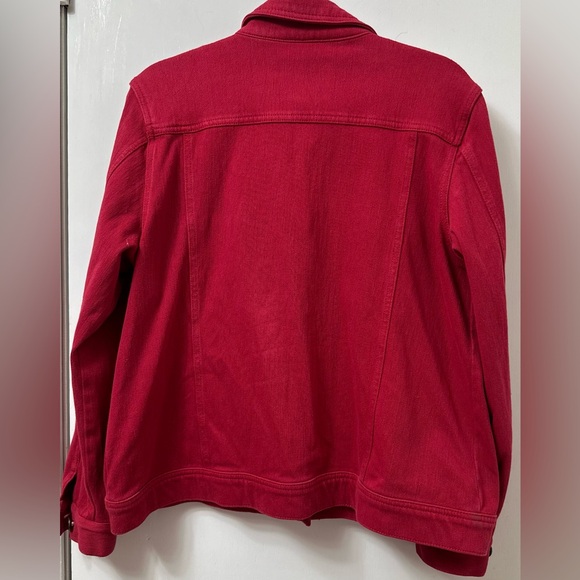 Coldwater Creek Women's Bold Red Denim Jacket - Picture 2 of 2